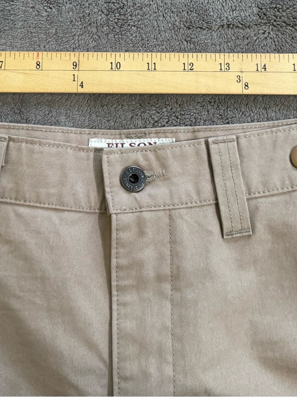 Filson Dry Shelter Cloth Pant MADE IN USA Camel Light Khaki Tan Dark CC Sz 42x30 - Picture 6 of 7